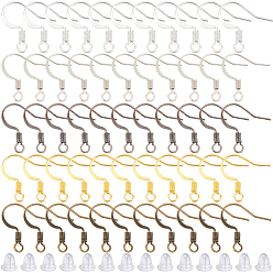 (52) Непрозрачная лаванда 500шт 5 цвета латунь французские крючки для сережек, провод уха, с горизонтальной петлей и пластиковыми ушными гайками 500шт., без никеля , разноцветные, 17 мм, отверстие : 2 мм, 21 датчик, штифты : 0.7 мм