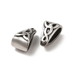 Нержавеющая Сталь Цвет 304 из нержавеющей стали оснастки на поруки, пайки, узор с морским узлом, цвет нержавеющей стали, 10x6x5.5 мм, отверстие : 7.5x3 мм