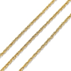 Золотой Ионное покрытие (ip) 304 канатные цепи из нержавеющей стали, пайки, с катушкой, золотые, 3x1.5x1 мм