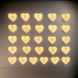 Золотой 304 прелести нержавеющей стали, сердце с подвесками в виде буквы az, золотые, 6x7x3 мм, отверстие : 1.6 мм, 26 шт / комплект