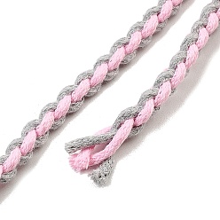 Pink Круглый плетеный шнур из поликоттона, для diy craft, розовые, 8 мм, около 5.47 ярдов (5 м) / мешок