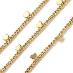 Настоящее золото 18K Латунные подвески в форме сердца цепочки, без свинца и без кадмия, стойки покрытие, долговечный, с катушкой, пайки, реальный 18 k позолоченный, 3.5 мм