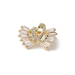 Настоящее золото 18K Латунные застежки-молнии с микропаве из кубического циркония, без свинца и без кадмия, долговечный, стойки покрытие, реальный 18 k позолоченный, 13.5x21.5x10 мм