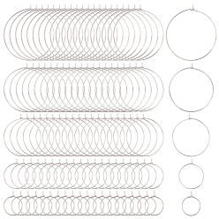 Нержавеющая Сталь Цвет 304 из нержавеющей стали бокал прелести кольца, обручание серьги, DIY материал для баскетбола обруча серьги жены, цвет нержавеющей стали, 82x82x27 мм, 120 шт / коробка