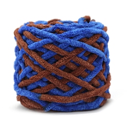 Разноцветный Мягкая полиэфирная пряжа для вязания крючком, толстая пряжа для шарфа, пакет, изготовление подушек, сегмент окрашенный, красочный, 7 мм, около 43.74 ярдов (40 м) / моток