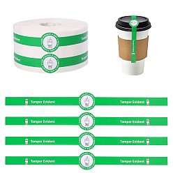Green Copperplate Paper Stickers, Tamper Evident Cup Sealing Stickers, Green, 225x25x0.1mm, about 500pcs/roll