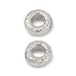 Платинированный Spacer бисер латунные, паз плоский круглый, Реальная платина, 6x2.5 мм, отверстие : 3 мм