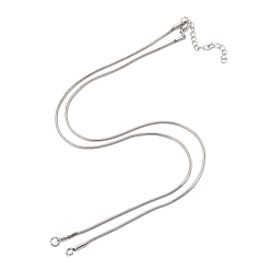 Real Platinum Plated Brass Necklace Making Accessories, with Popcorn Chain, Long-Lasting Plated, Real Platinum Plated, Single Chain Length: 34.7~35.8cm