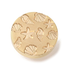 Морская звезда Позолоченная круглая восковая печать латунная головка штампа, для сургучной печати, морская звезда, 25.5x14 мм, отверстие : 7 мм
