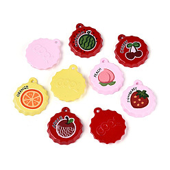 (52) Непрозрачная лаванда Печатные подвески из непрозрачного акрила, подвески из крышек от бутылок, разноцветные, 40.5~41x35~35.5x6.5~7 мм, отверстие : 2.5 мм