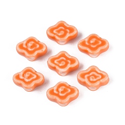 Coral Handmade Porcelain Beads, Bright Glazed Porcelain, Cloud, Coral, 9~10x13~14x5~6mm, Hole: 1.6~1.8mm
