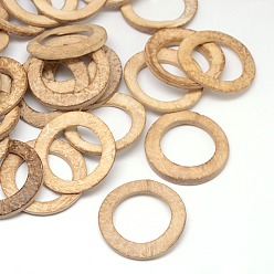 BurlyWood Wood Jewelry Findings Coconut Linking Rings, BurlyWood, 38x2~5mm