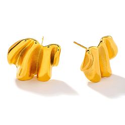 Другие Модные 304 серьги-гвоздики из нержавеющей стали, золотые, 19x23 мм