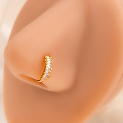 Stick Сплав кристалл горный хрусталь обруч клипса на кольца для носа, золотые, придерживаться, 11x11 мм