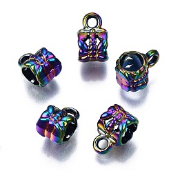 Rainbow Color Крючки из экологически чистого сплава, без кадмия, без никеля и без свинца, колонка, Радуга цветов, 11x7.6x6.5 мм, отверстие : 1.6 мм, внутренний диаметр: 4.5 мм