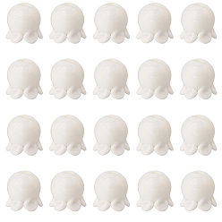 Белый 1 нити золотых песков бусины лэмпворк, тюльпан, белые, 12x10 мм, отверстие : 1.2 мм, около 33 шт / нитка, 13.78'' (35 см)