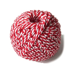 Red Two Tone Cotton String Threads, Macrame Cord, Decorative String Threads, for DIY Crafts, Gift Wrapping and Jewelry Making, Red, 2mm