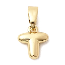 Letter T Латунные подвески в виде букв, без свинца и без кадмия, долговечный, реальный 18 k позолоченный, Письмо T, 9x8x2.5 мм, отверстие : 4.5x2 мм