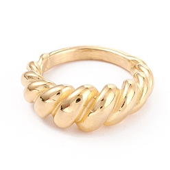 Золотой Ионное покрытие (ip) унисекс 304 перстни из нержавеющей стали, кольца круассана, золотые, Размер 7, 3~6 мм, внутренний диаметр: 17.5 мм