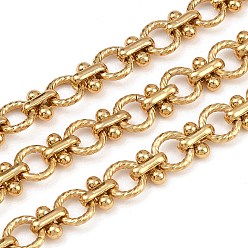Золотой 304 цепи со спиральными звеньями из нержавеющей стали, ионное покрытие (ip), несварные, золотые, 8x7.5~8x1.5~4 мм