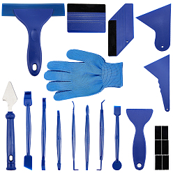 Blue Change Film Protector Multi-Function Tool Set, Include Car Vinyl Glue Cutting Tool, Micro Squeegees, Felt Squeegee and Scraper, Blue, Box: 14.5x22.5x4.8cm