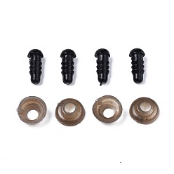 Черный Ремесло пластиковые куклы глаза мягкую игрушку глаза, безопасные глаза, с шайбами, чёрные, 5 мм