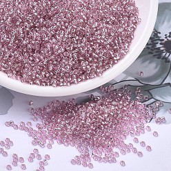 (RR1349) Silverlined Pale Pink Миюки круглые бусины рокайль, японский бисер, (rr 1349) серебристый бледно-розовый, 11/0, 2x1.3 мм, Отверстие: 0.8 мм, о 1100 шт / бутылка, 10 г / бутылка