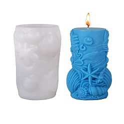Белый Силиконовые формы для свечей своими руками, для изготовления свечей, колонка, морская тема, белые, 61x62x92 мм, внутренний диаметр: 38x41 мм