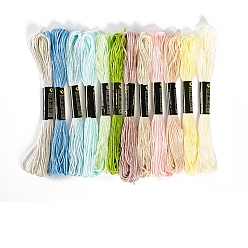 (52) Непрозрачная лаванда 12связки 12 цвета ручная вышивка хлопковыми нитками, разноцветные, 1 мм, около 8.75 ярдов (8 м) / пачка, 1 расслоение / цвет