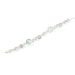 Нектар Нити стеклянных и акриловых бусин, а также бусин из искусственного жемчуга и стразов, круглые, для изготовления ювелирных изделий, граненые, нектар, 10 мм, отверстие : 0.5 мм, около 21 шт / нитка, 7.68'' (19.5 см)