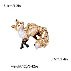 Белый Навахо Сплавочные брошки, эмалированная булавка со стразами, украшения для женщин, лиса, навахо белый, 31x37 мм