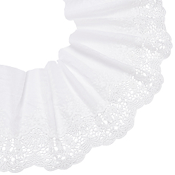 Белый Хлопчатобумажное кружево вышитая цветочная ткань, аксессуары для скатерти, белые, 20x0.1 см, 3 ярдов / мешок