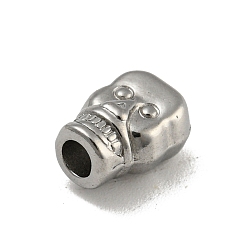 Stainless Steel Color Non-Tarnish 304 Stainless Steel Beads, Skull, Stainless Steel Color, 9.5x6.8x5.5mm, Hole: 2.5mm