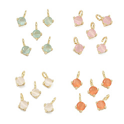 (52) Непрозрачная лаванда Подвески из латунной кошки, овальный шарм, долговечный, стойки покрытие, без свинца и без кадмия, реальный 18 k позолоченный, разноцветные, 8~9x5.5x4 мм, отверстие : 2 мм