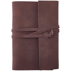 Coconut Brown 6-Ring PU Imitation Refillable Journal, Rectangle Notebook with 90Pcs Blank Paper Inserts, Coconut Brown, 191x130x27mm