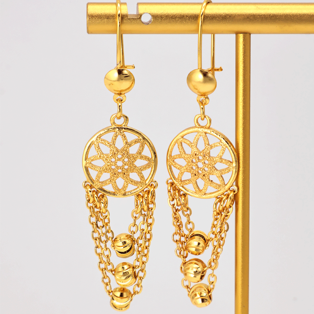 Плоский Круглый Элегантные латунные круглые серьги-кольца с кисточками, реальный 18 k позолоченный, плоско-круглые, 63x15 мм