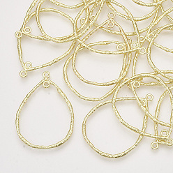 Light Gold Подвески из сплава 2 -контурные звенья, слеза, золотой свет, 42x30x1.5 мм, отверстие : 1.6 мм