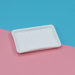 Белый Пластиковая мини модель, аксессуары для кукольного домика с микро-ландшафтом, притворяясь опорными украшениями, прямоугольные, белые, 50x32 мм