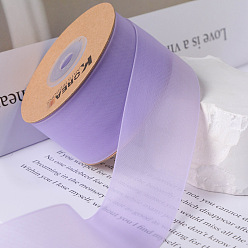 Лиловый Полиэфирные ленты, для изготовления аксессуаров для бантиков для волос, подарочная упаковка, сирень, 2 дюйм (50 мм), около 10 ярдов (9.14 м) / рулон