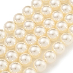 Фора Стеклянные жемчужные бусины, круглые, оранжевые, 12 мм, отверстие : 0.8 мм, около 35 шт / нитка, 16.14'' (41 см)