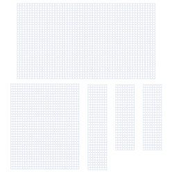 Белый Diy прямоугольные пластиковые сетчатые наборы листов, для вышивки нижняя фурнитура мешка, белые, 150~328x50~196x1.6 мм, 5 шт / комплект