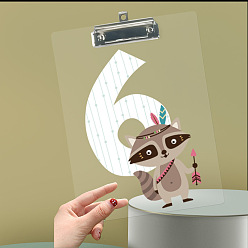 Number Acrylic Clipboards, Multi Pack Clipboards, with Clip, for Office, Rectangle, Num.6, 305x225mm