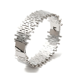 Нержавеющая Сталь Цвет Вертикальные полоски полые 304 браслеты из нержавеющей стали для женщин, цвет нержавеющей стали, 3/4 дюйм (1.8 см), внутренний диаметр: 2x2-3/8 дюйм (5x6 см)