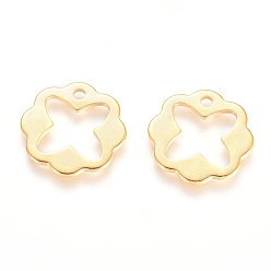 Golden 201 Edelstahl Reize, Blume, golden, 13x13x0.8 mm, Bohrung: 1.2 mm