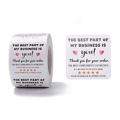 White Square Paper Thank You Stickers, Word Thank You for your order, Self-Adhesive Paper Gift Tag Labels Youstickers, White, 7.8x5.35cm, about 500pcs/roll