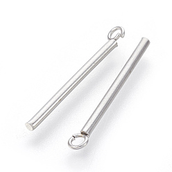 Нержавеющая Сталь Цвет Устойчивые к потускнению 202 подвески из нержавеющей стали, бар, цвет нержавеющей стали, 23x1.5 мм, отверстие : 1.5 мм