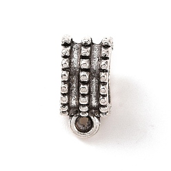 Antique Silver Tibetan Style Alloy Tube Bails, Loop Bails, Hanger Links, Column, Antique Silver, 11.5x6x9mm, Hole: 1.4mm, Inner Diameter: 6mm, 581Pcs/500g