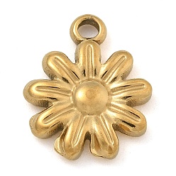 Цветок 304 прелести нержавеющей стали, реальный 18 k позолоченный, цветок, 14.5x12x2.5 мм, отверстие : 1.6 мм