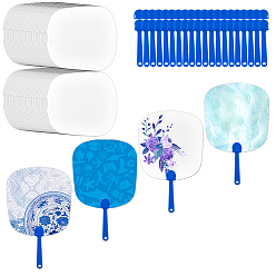 Белый Бумажный ручной веер, фанаты пустой живописи, для детей поделки своими руками, белые, готовый продукт: 290x182x4.5 мм