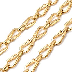 Real 20K Gold Plated 304 Цепи из нержавеющей стали с каплевидными звеньями, несварные, ионное покрытие (ip), реальный 20 k позолоченный, 12x7.5x4 мм